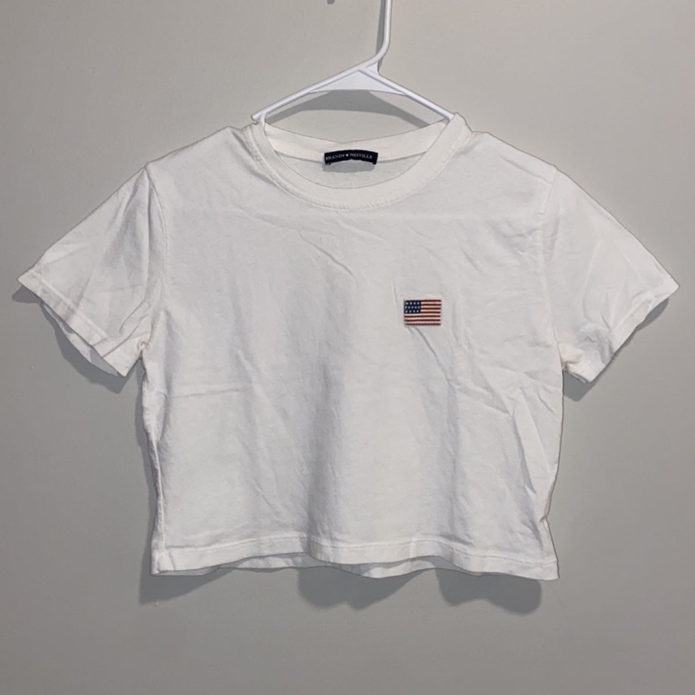 Brandy Melville American Flag Cropped Tee
